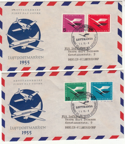 Bund fdc luftpostmarken - bund, fdc,