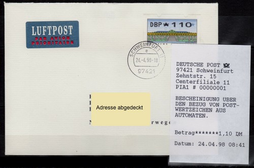 Bund atm luftpost fdc - *,