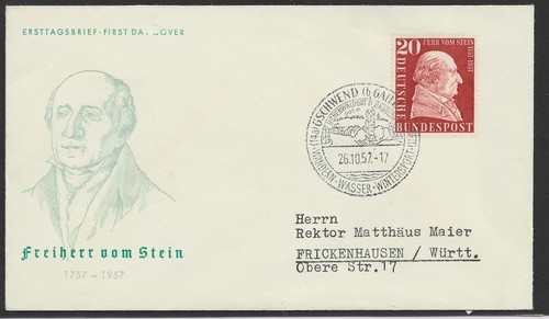 Briefmarken bund fdc 1957 - briefmarken,