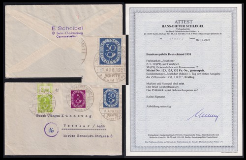 Posthorn fdc mit 132 eckrand - 132,
