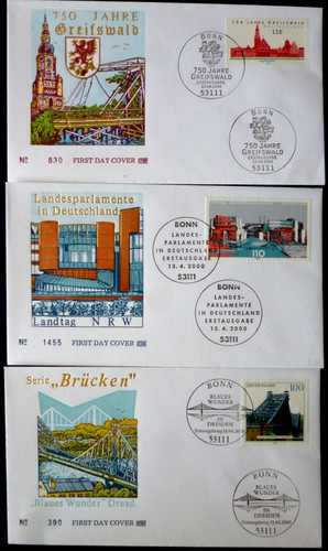 Brd fdc ersttagsbriefe - ersttagsbriefe, mi.