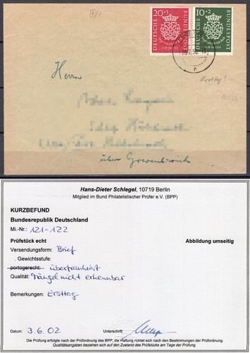 Brd bund 1950 121 122 - 1950, mi.121-122