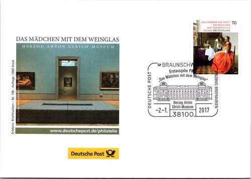 Fdc bund brd 2017 vermeer - brd, vermeer,
