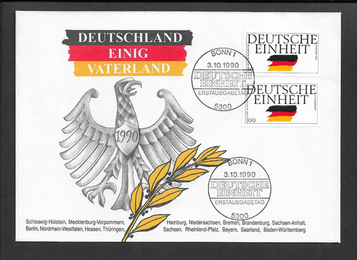 Bund 1990 ersttagsbrief - bund,